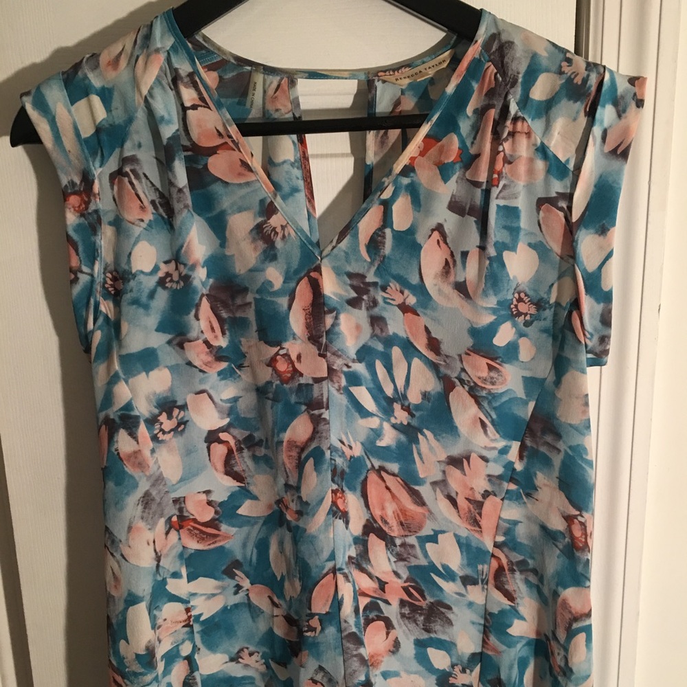 Sleeveless printed silk Rebecca Taylor blouse
